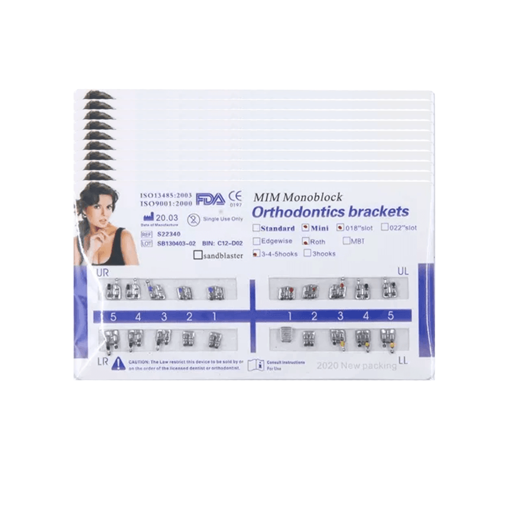 BRACKETS METÁLICOS SKY MINI MBT SLOT 0.22 HOOKS 3-4-5 x10 CASOS