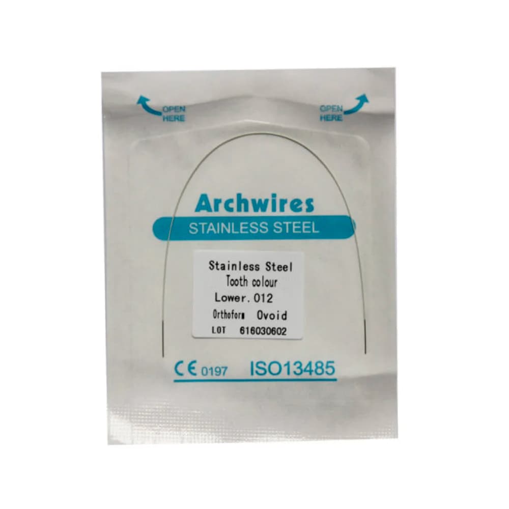 ARCOS ACERO ESTETICOS BLANCOS 0.22 REDONDOS DEL 012 AL 020 1 PACK DE 1 UNIDAD