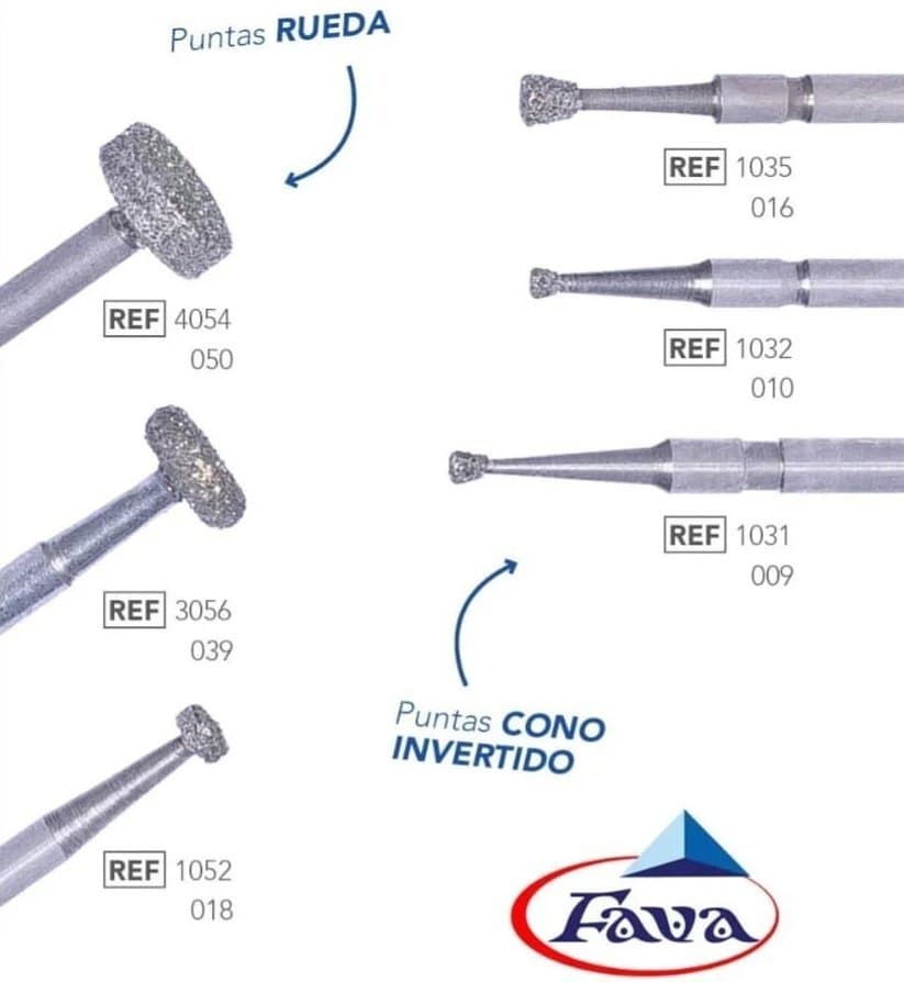 Piedras Diamantadas Rueda / Cono invertido X Un. FAVA