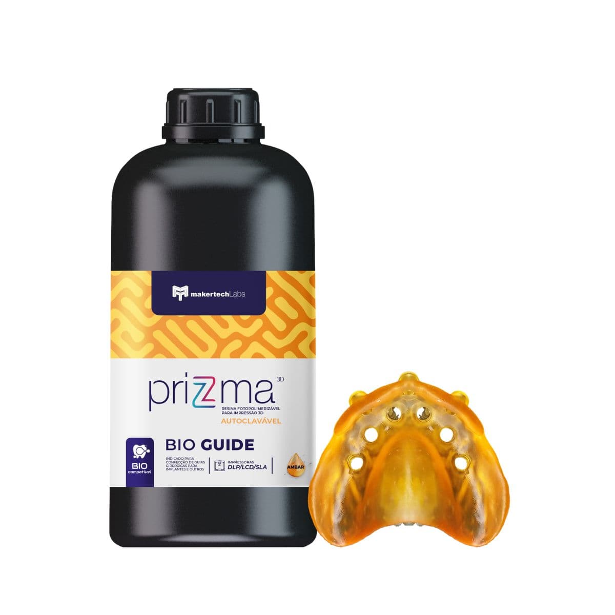 RESINA PRIZMA 3D BIO GUIDE AMBAR 500 GR
