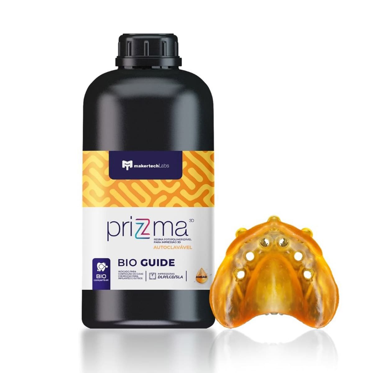 RESINA PRIZMA 3D BIO GUIDE AMBAR 1KG