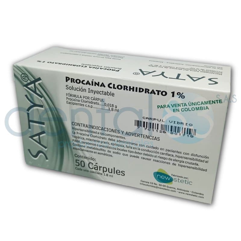 ANESTESIA SATYA PROCAINA 1% VIDRIO CJ X 50