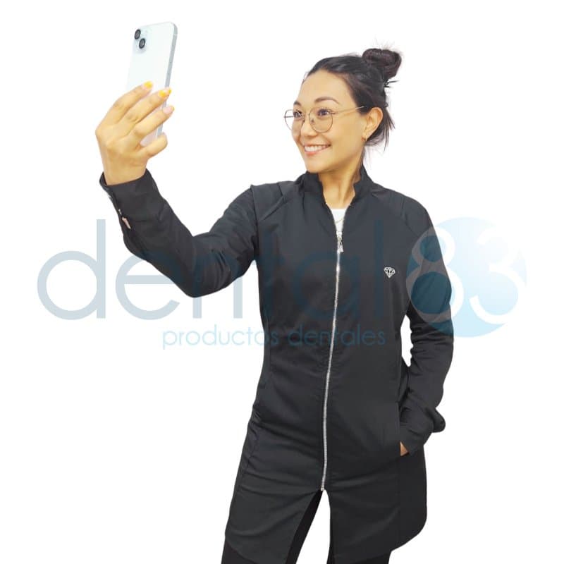 BATA TIPO MANDIL MUJER NEGRO/METÁLICO