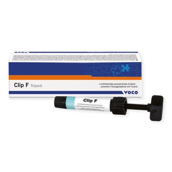 Material de Obturación Temporario Fotopolimerizable Clip F VOCO 3 jeringas x 4g