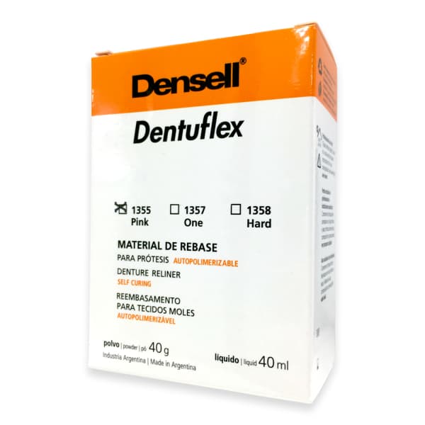 Material de Rebasado Dentuflex Pink Larga Duración Densell 40g + 40ml