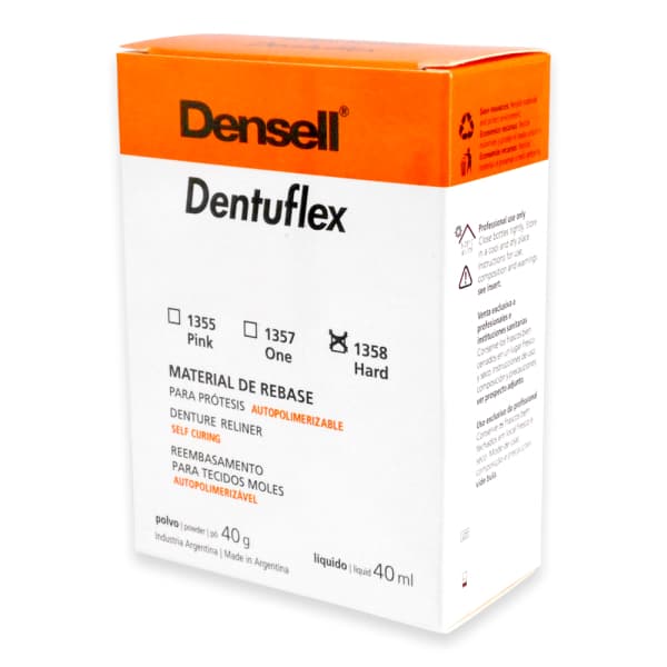 Material de Rebasado Dentuflex Hard Definitivo Densell 40 g + 40 ml