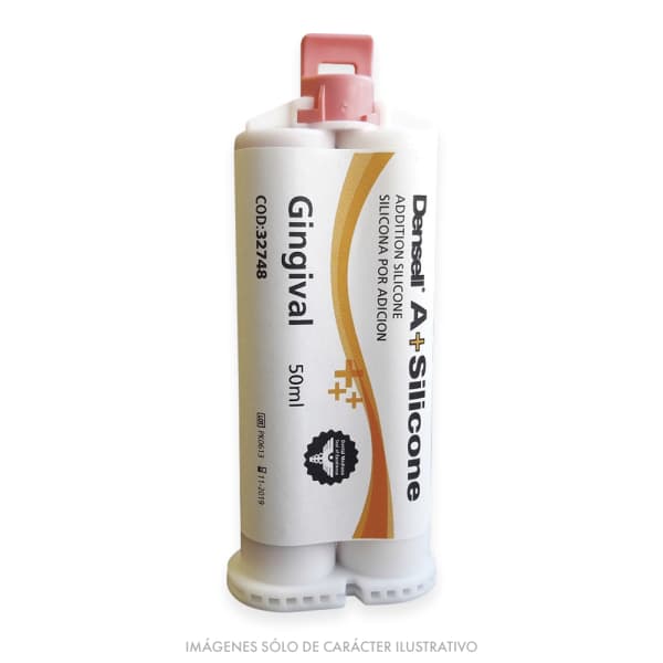 Silicona Gingival A+ Encía Artificial A40 Soft Densell Cartucho x 50ml + Puntas