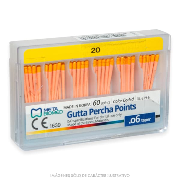 Conos de Gutta Taper 0.06 1ª Serie #20 META BIOMED