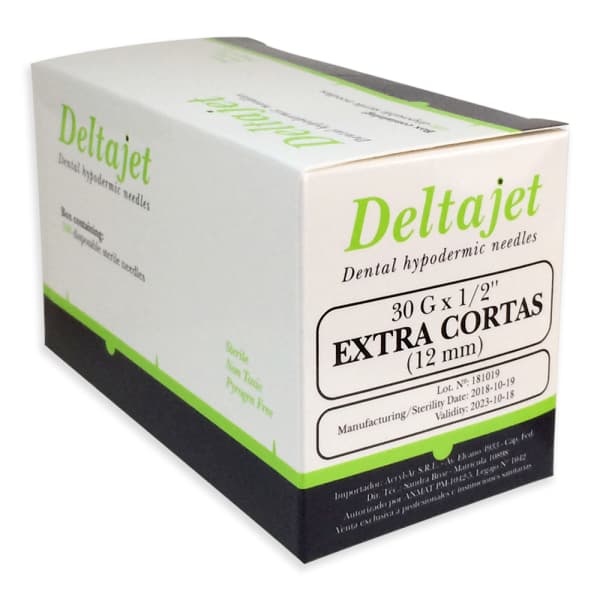 Agujas Deltajet Extra Cortas 30G 12mm X 100 und.