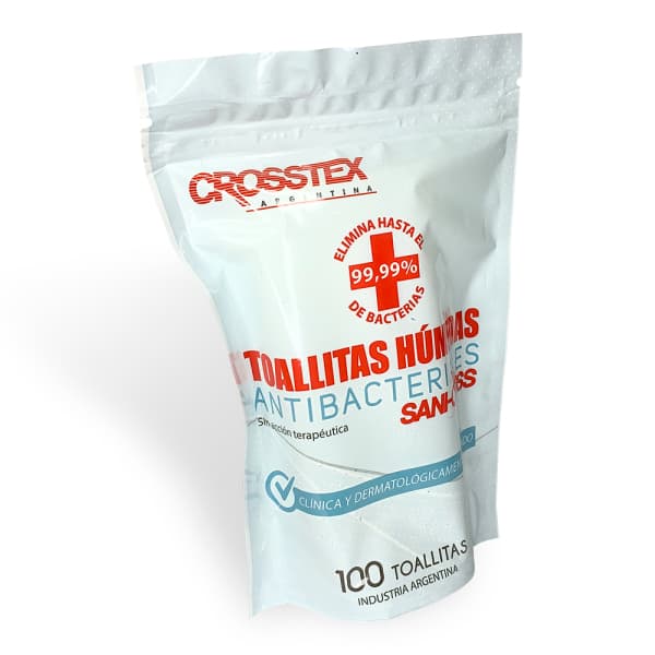 Toallitas Húmedas Antibacteriales SANI-CROSS CROSSTEX x 100 und.