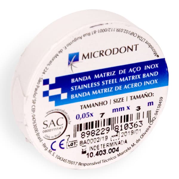 Cinta Matriz Metálica MICRODONT 3m x 7mm