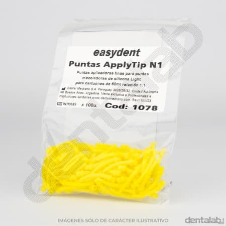 Puntas Apply Tip Easydent • #1 Amarilla • para Punta Mezcladora #2 x 100 und.