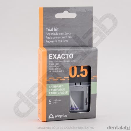 Trial Kit N°0.5 Postes Cónicos de Fibra de Vidrio + Fresa EXACTO Angelus (5u+1 fresa)