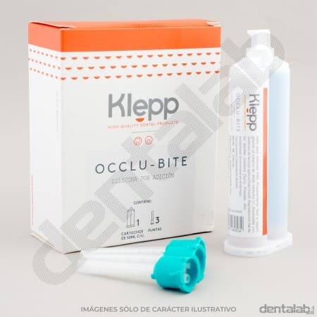 Silicona de Registro de Mordida Klepp OCCLU-BITE • 1 cartucho 50ml + 3 Puntas