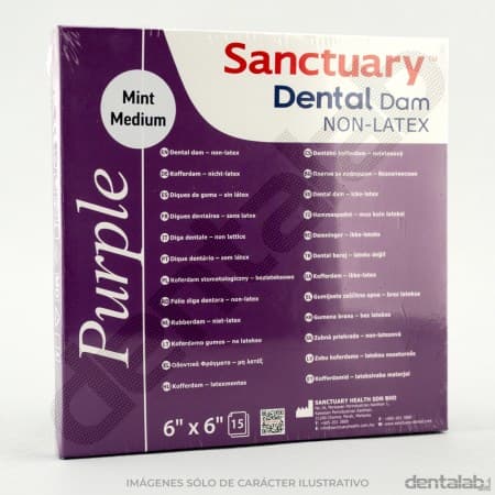 Goma Dique sin Látex Violeta 6x6" Sanctuary Mint Medium x 15 und.