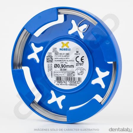 Alambre Ortodóntico MORELLI • Ø 0,90mm • Duro Elástico • CrNi • 50g x 10m