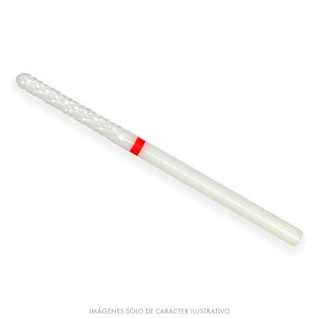 Fresón Cerámico Cilíndrico Punta Redonda grano Fino (Rojo) PM - Easydent