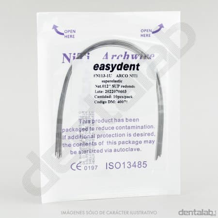 Arco NiTi Súper Elástico 012" Superior Easydent x 10 Und.
