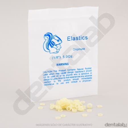 Gomas Intraorales para Ligaduras Medium 1/8"-3.2mm Chipmunk-Ardilla Azul Easydent x 100 und.