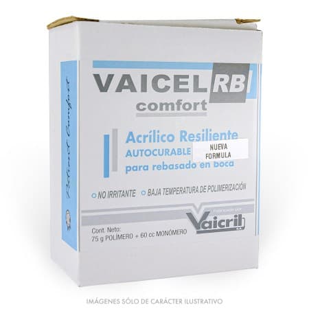 Acrilico Rebasado en Boca Resiliente Vaicel RB Comfort Vaicril 75g + 60ml