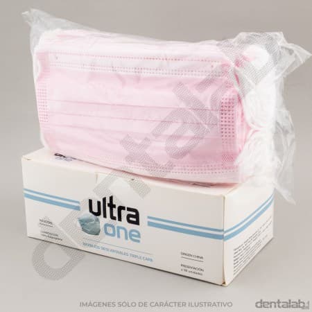 Barbijo 3 Capas Rosa x 50 Und. • Ultra One