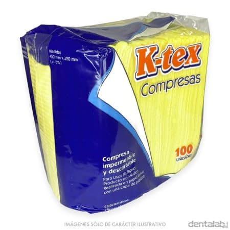 Compresas K-tex Amarillas x 100 und.
