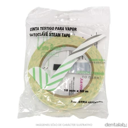 Cinta Testigo Rollo Autoadhesivo para Autoclave 18mm x 50 metros