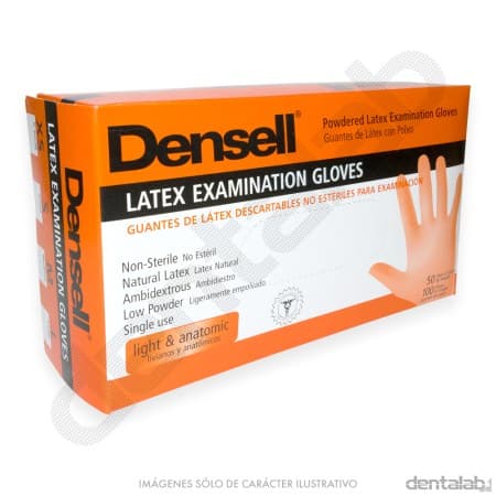 Guantes Látex Densell Medium x 100 und.