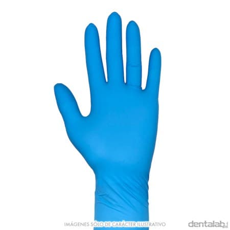 Guantes de Nitrilo CELESTE Medium x 100 und.