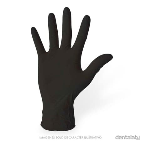 Guantes de Nitrilo NEGRO Medium x 100 und.