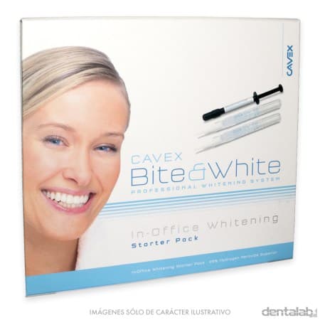 Blanqueamiento Bite & White Starter Pack 2 Pinceles x 2ml + Barrera Gingival CAVEX