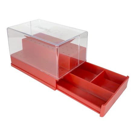 Fresero Plástico con Cajón Organizador y 60 Slots FG-CA-PM EvoDen Rojo