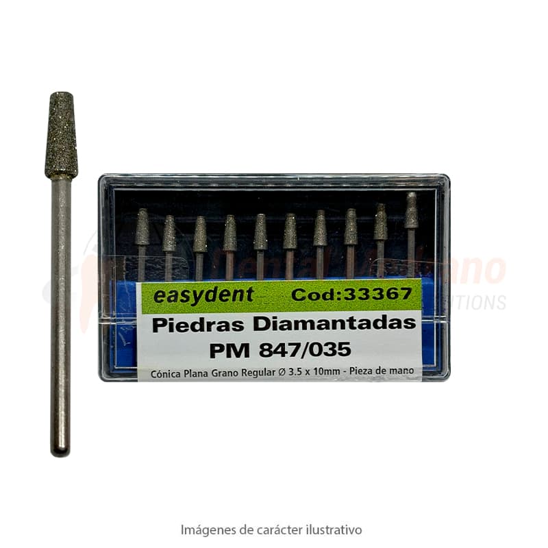 Diam PM 847/035 conica plana grano reg largo 10mm