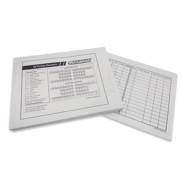 Fichas Horizontales Paquete 50 un.