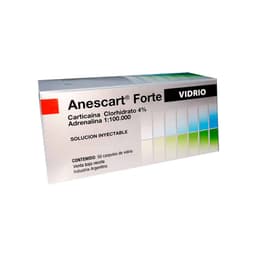 Anestesia Inyectable 50u. Vidrio. Anescart Forte