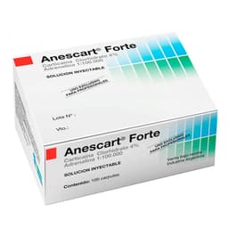 Anestesia 100u Carpules Plásticas. Anescart Forte