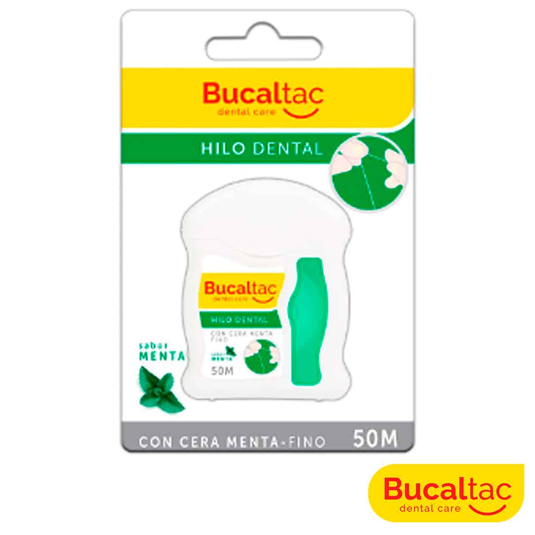 Bucal Tac Hilo Dental con Cera Sabor Menta 50mts
