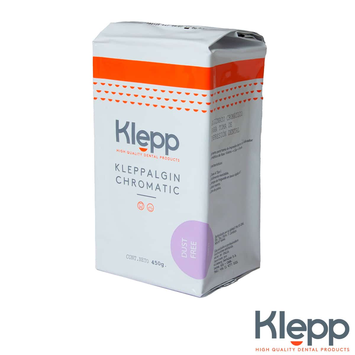Klepp Kleppalgin Alginato Cromático Libre de Polvo 450g + Espátula de REGALO
