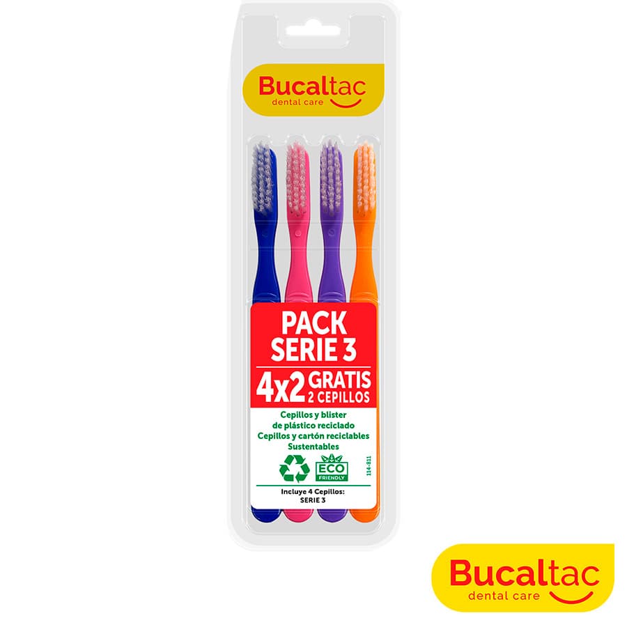 BUCAL TAC Promo Pack 4×2 Cepillos Clásicos Serie 4