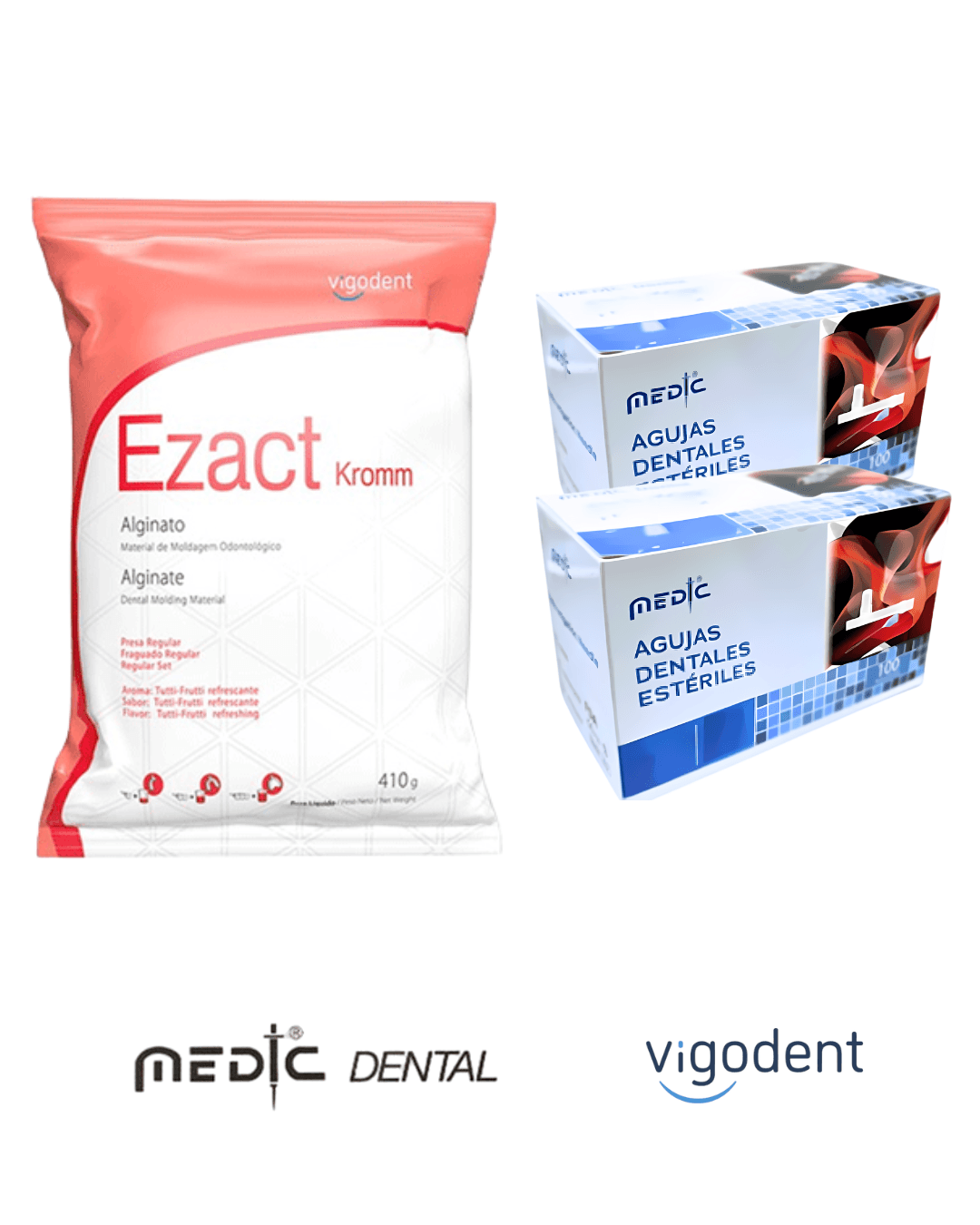 2 Cajas agujas – Medic + 1 Alginato Ezact – Kromm