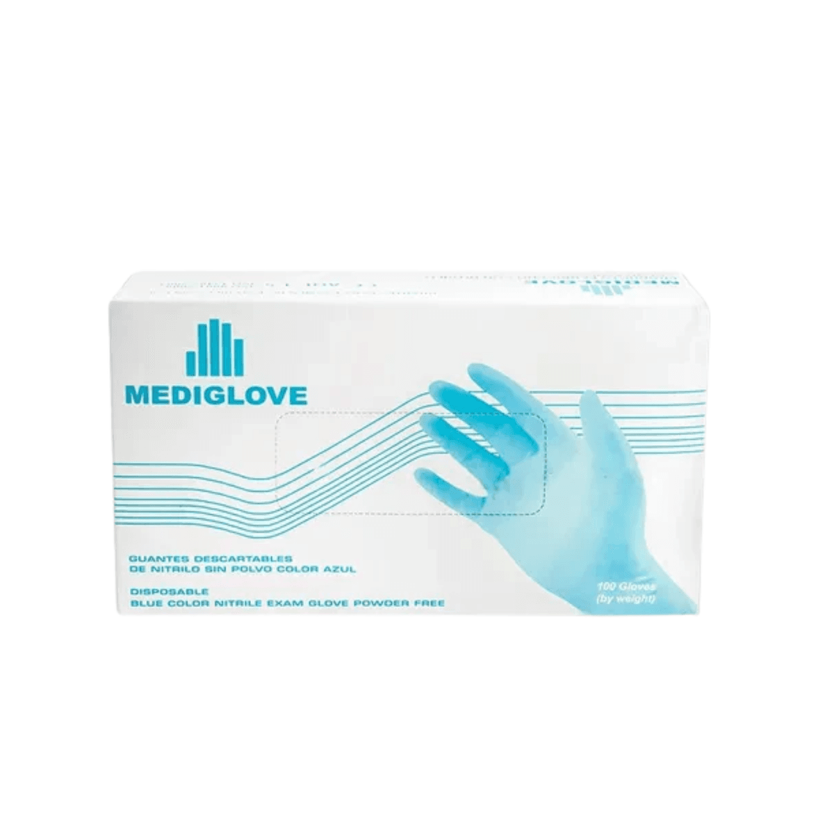GUANTES NITRILO MEDIGLOVE X100 LARGE AZUL