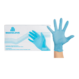GUANTES NITRILO MEDIGLOVE X100 EXTRA SMALL AZUL