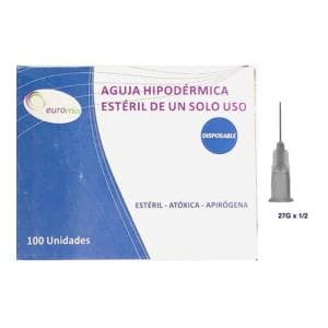 Agujas 13/4 27Gx1/2 Euromix x 100 unidades