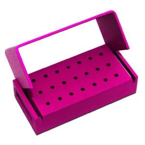 Fresero metalico rosa para 24 fresas microdont