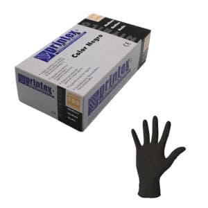 Guantes nitrilo Printex negros XS caja x 100 unidades