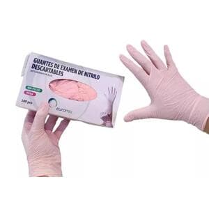 Guantes nitrilo Euromix ROSA M caja x 100 unidades