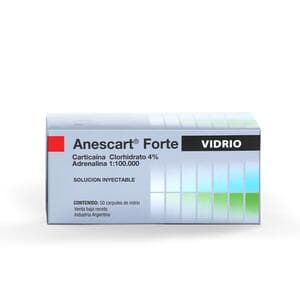 Anestesia Anescart Forte (vidrio) carticaina 4% x 50 unidades